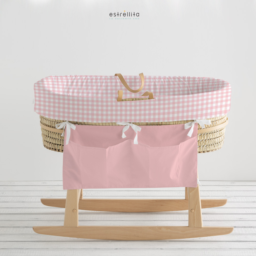 Organizador de cuna y capazo liso rosa - Imagen 2