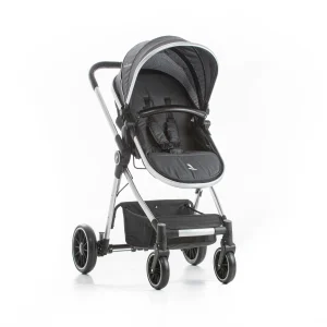 Premium Baby Mike Coche Travel System 3 en 1 | Gris Oscuro/Metal
