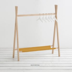 Bajo perchero liso mostaza