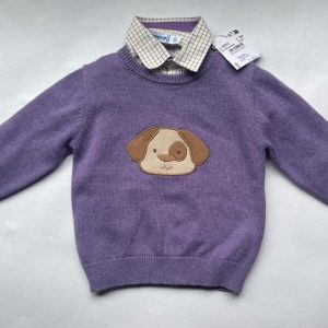 Sueter con camisa Morado, 12-18 meses, Mayoral (NUEVO)