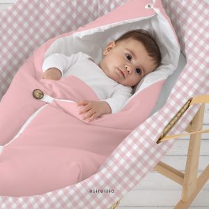 Vestidura para capazo Vichy rosa