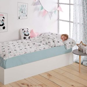 Saco nórdico cama Panda bajera mint