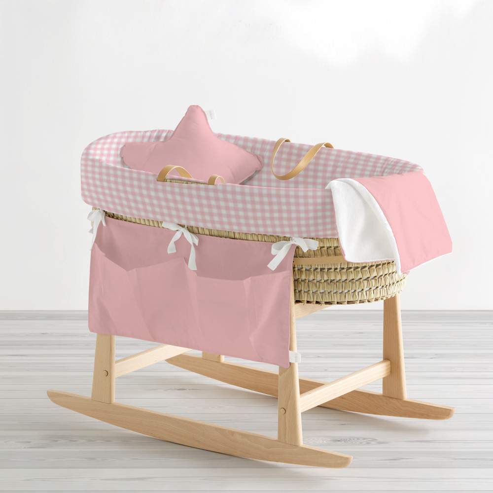 Organizador de cuna y capazo liso rosa - Imagen 4