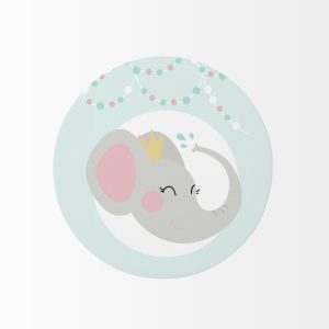 Alfombra redonda elefanta