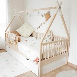 Cama tipi con nido Baranda listonada