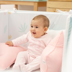 Funda protector cuna naturaleza reversible en mint