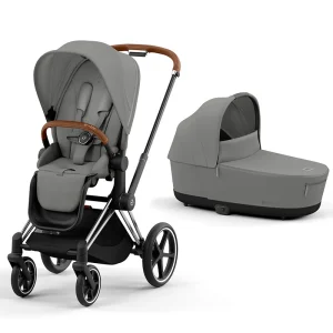 Cybex Carrito DUO e-Priam Gris Chasis Cromo Marrón