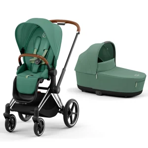 Cybex Carrito DUO e-Priam Verde Chasis Cromo Marrón