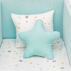 Funda cojín cuadrado noche estrellada mostaza