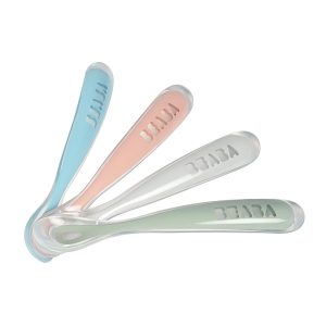 BÉABA 1st Stage 4 Silicone Spoon Set | Eucalyptus