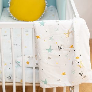 Manta polar noche estrellada mostaza