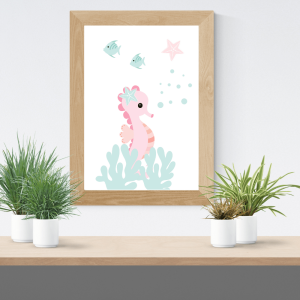 Lámina el mar caballito rosa