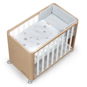 Cotinfant Doco Sleeping Wood – Minicuna de colecho  90X50 con textil Star Gris